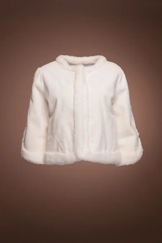 Split Cuff White Sheared & Long Haired Mink Fur Jacket Collared Jacket Crew Neck Jacket Turtle Neck Jacket Split Cuff White Sheared & Long Haired Mink Fur Jacket Collared Jacket Crew Neck Jacket Turtle Neck Jacket