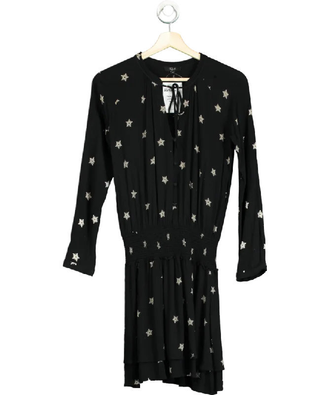 Rails Black Jasmine Star Ruffle Hem Mini Dress UK M Trendy Camisole Mini Dress