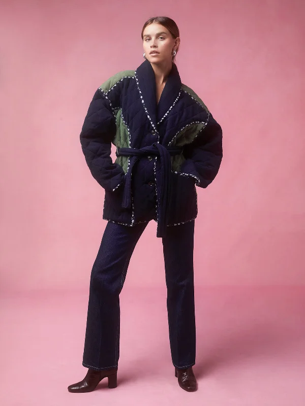 Jacket Jeremy Marine Wool Fabric Cashmere Fabric Tweed Fabric
