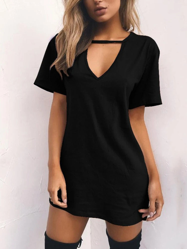 Sexy Elegant Dress Wrap Deep V Neck Cut Out Loose Dress Women Solid Color Short Sleeve Mini Dress Club Party Vestidos Chic Pleated Mini Dress Sexy Elegant Dress Wrap Deep V Neck Cut Out Loose Dress Women Solid Color Short Sleeve Mini Dress Club Party Vestidos Chic Pleated Mini Dress