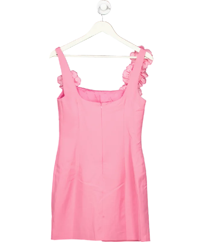 Showpo Pink Emmy Rosette Detail Mini Dress UK 10 Elegant Satin Mini Dress