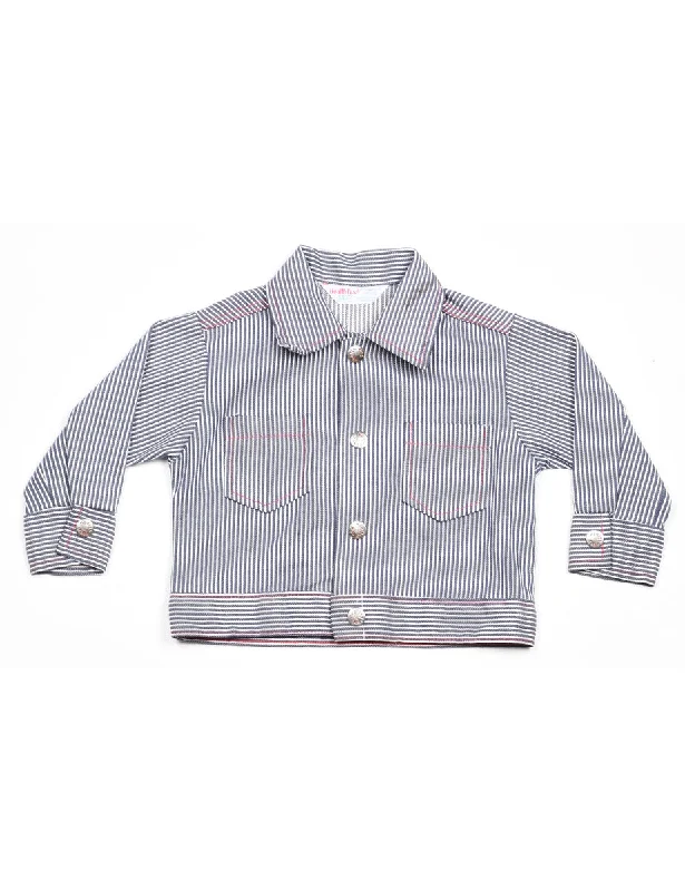 Stripy Grey & White Jacket - 2 YEARS Fitted Jacket Loose Jacket Oversized Jacket