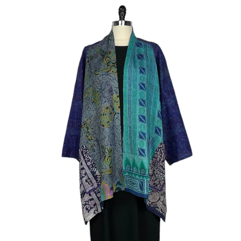 VINTAGE SILK A-LINE JACKET Oversized Jacket Tailored Jacket Straight Jacket