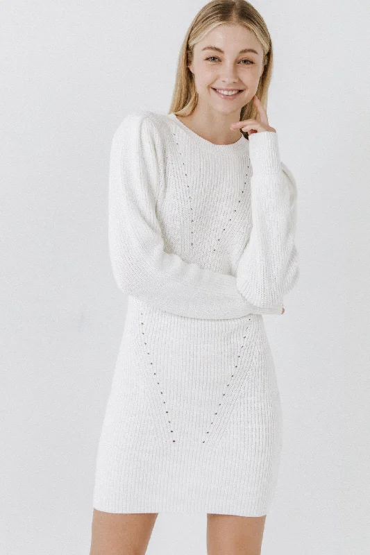 Sweater Mini Dress Elegant Satin Lace Mini Dress