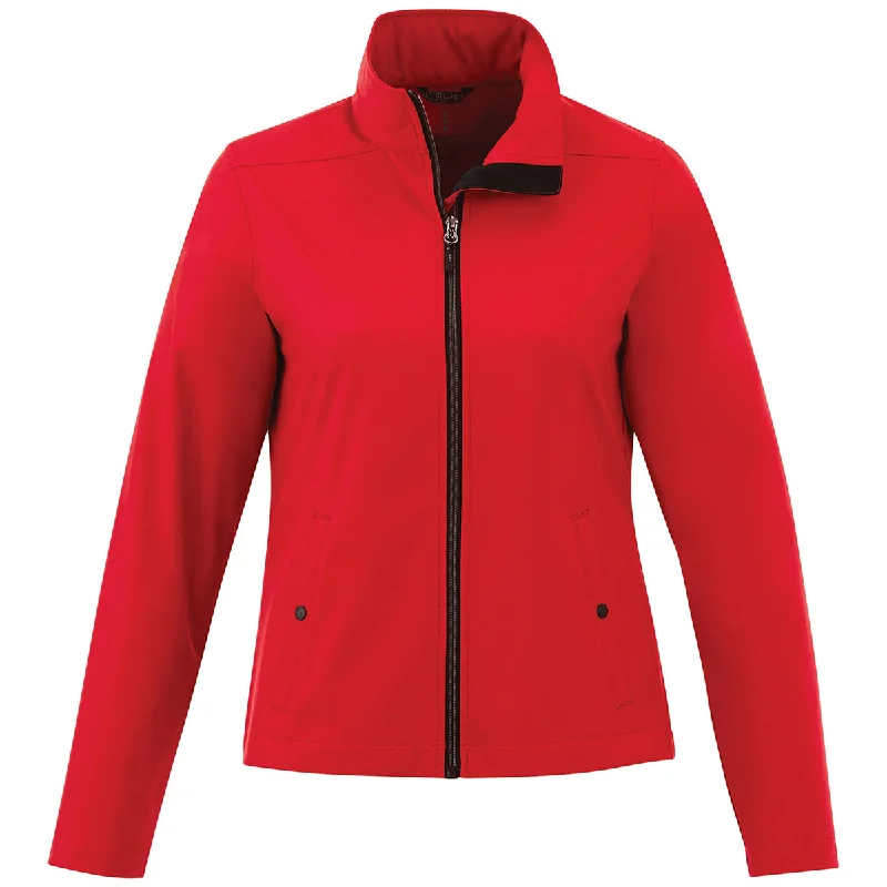 Elevate Women's Team Red Karmine Softshell Jacket Welt Pockets Slit Pockets Flap Pockets Elevate Women's Team Red Karmine Softshell Jacket Welt Pockets Slit Pockets Flap Pockets