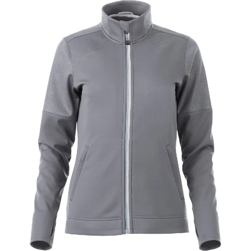 Elevate Women's Steel Grey Senger Knit Jacket Ribbed Jacket Pleated Jacket Ruffled Jacket Elevate Women's Steel Grey Senger Knit Jacket Ribbed Jacket Pleated Jacket Ruffled Jacket