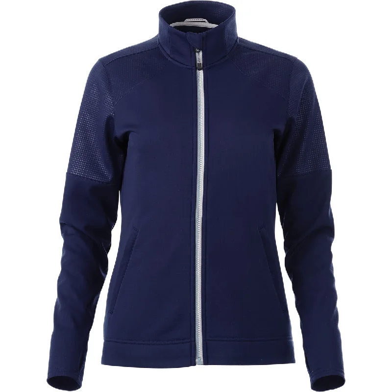 Elevate Women's Vintage Navy Senger Knit Jacket Satin Fabric Silk Fabric Chiffon Fabric
