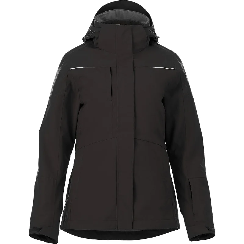 Elevate Women's Black Yamaska 3-IN-1 Jacket Rayon Fabric Velvet Fabric Corduroy Fabric Elevate Women's Black Yamaska 3-IN-1 Jacket Rayon Fabric Velvet Fabric Corduroy Fabric
