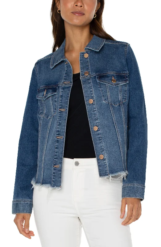 Liverpool Trucker Jacket with a Fray Hem (mclean) Chenille Fabric Brocade Fabric Lace Fabric Liverpool Trucker Jacket with a Fray Hem (mclean) Chenille Fabric Brocade Fabric Lace Fabric