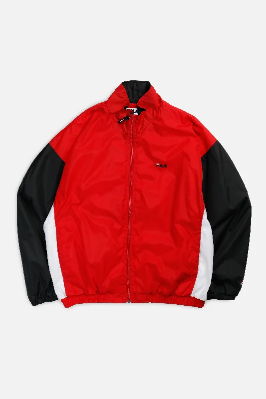 Vintage Fila Windbreaker Jacket  - XL Ribbed Jacket Pleated Jacket Ruffled Jacket