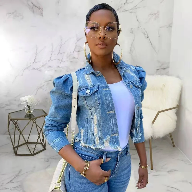 Wholesale medium and long denim jacket for women(CL9342) Striped Jacket Polka Dot Jacket Floral Jacket Wholesale medium and long denim jacket for women(CL9342) Striped Jacket Polka Dot Jacket Floral Jacket