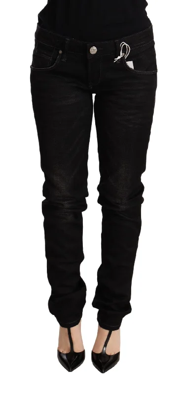 Acht Sleek  Wash Skinny Women's Jeans Trendy Pleated Waist Jeans
