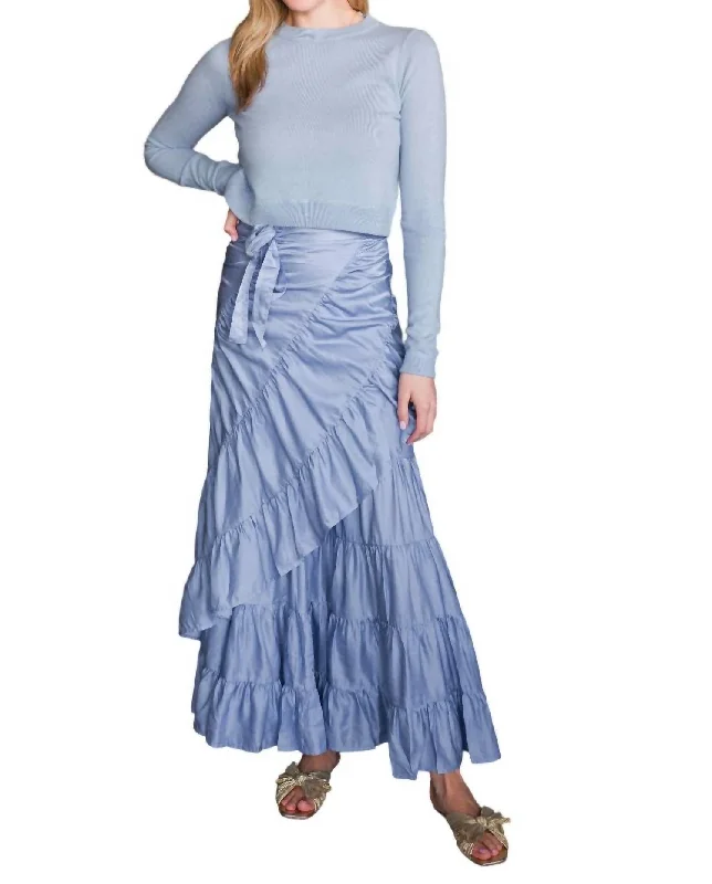 All Thumbs Sweater In Periwinkle Mesh Fabric Canvas Fabric Denim Fabric