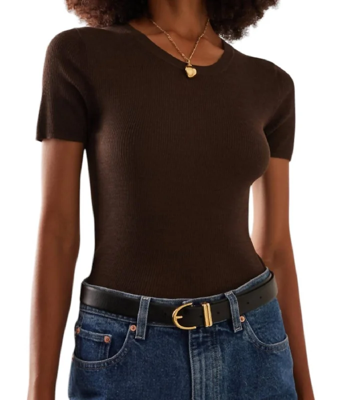 Araceli Sweater In Dark Brown Graphic Sweater Embroidered Appliqued