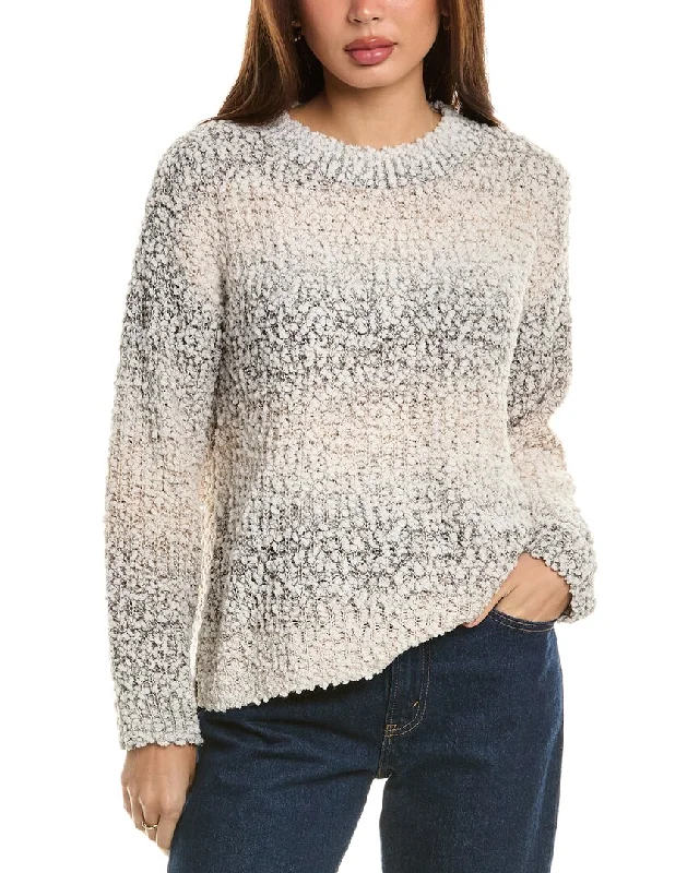 Bobeau Popcorn Knit Sweater Seamless Knitted Crochet