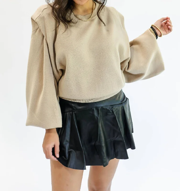 Bold Moves Sweater In Iced Latte Chenille Brocade Lace