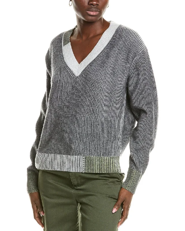 Brodie Cashmere Wool & Cashmere-Blend Plaited Color Pop Jumper Thin Thick Dense