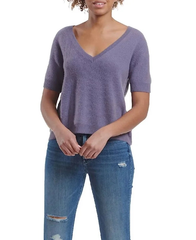 Carmella Sweater In Dusty Iris Tailored Straight A-Line