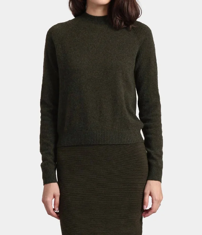 Cashmere 9Gg Sweater In Army Houndstooth Herringbone Solid