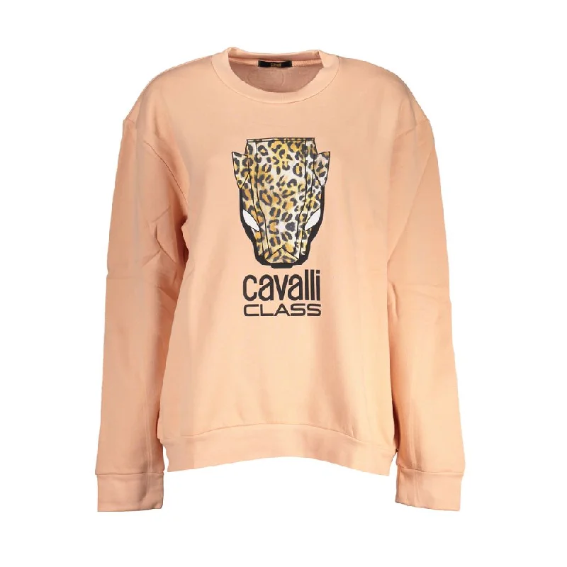 Cavalli Class Elegant Fleece Crew Neck Women's Sweater Graphic Sweater Embroidered Appliqued Cavalli Class Elegant Fleece Crew Neck Women's Sweater Graphic Sweater Embroidered Appliqued