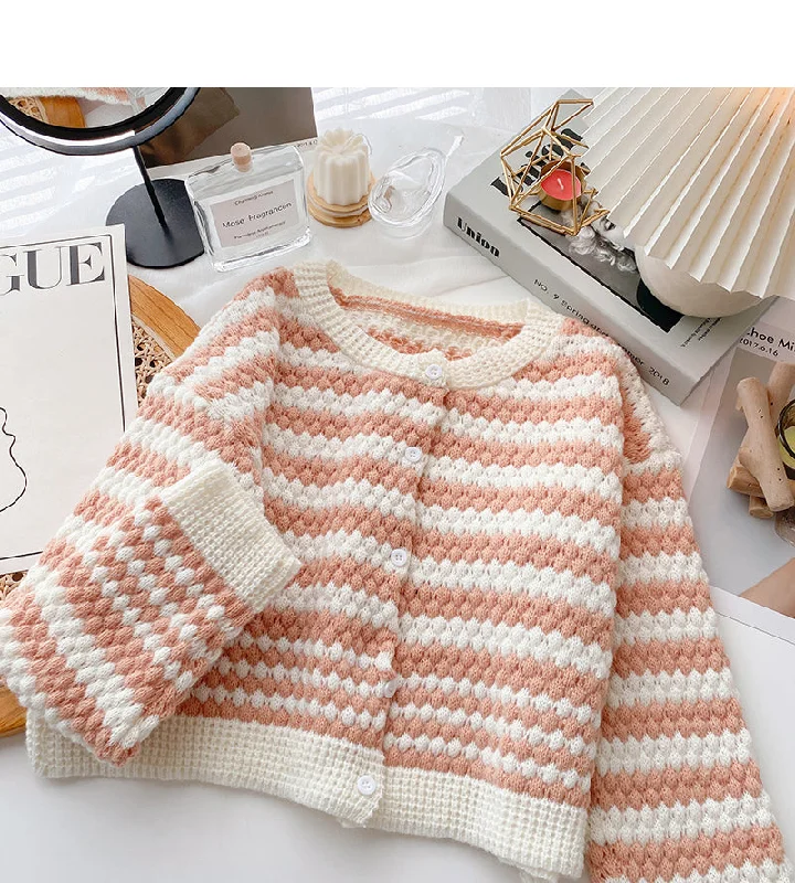 Crew neck sweater cardigan women's stripe contrast long sleeve 6068 Fitted Loose Oversized Crew neck sweater cardigan women's stripe contrast long sleeve 6068 Fitted Loose Oversized