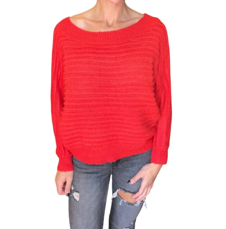 Dawn Sweater In Red Boxy Sweater Fitted Sweater A-Line