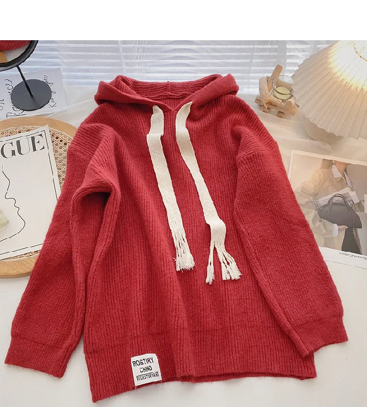 Design sweater tassel drawstring hood loose long sleeve 6083 Fleece Fabric Down Fabric Feather Fabric Design sweater tassel drawstring hood loose long sleeve 6083 Fleece Fabric Down Fabric Feather Fabric