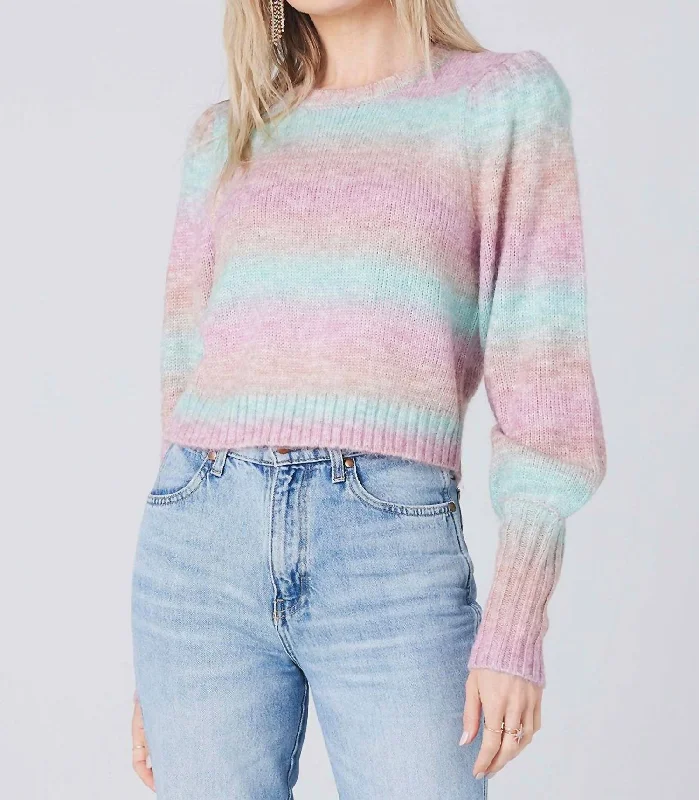 Dollie Sweater In Multi Collared Crew Neck Turtle Neck
