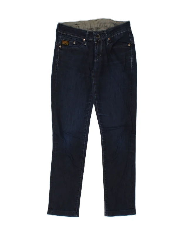 G-STAR Womens Slim Jeans W28 L28 Navy Blue Cotton Stylish Bootcut Denim Jeans