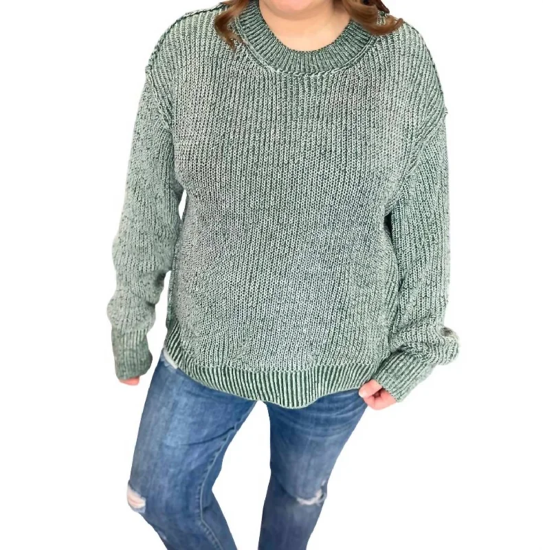 Huntress Knit Sweater In Hunter Green/white Embroidered Appliqued Beaded