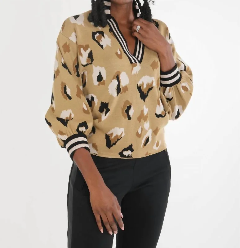 Lolli Sweater In Cocoa Brushed Cheetah Wool Sweater Cotton Sweater Cashmere Sweater