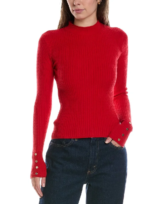 MEIVEN Cable Rib Sweater Zippered Buttoned Snapped