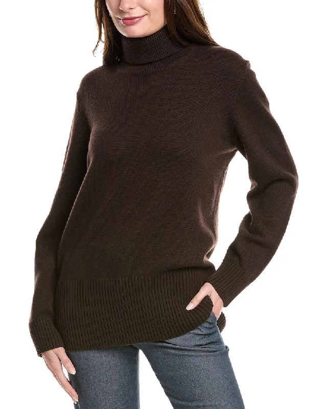 Michael Kors Collection Cashmere Turtleneck Sweater Chenille Blend Fleece Blend Nylon Blend