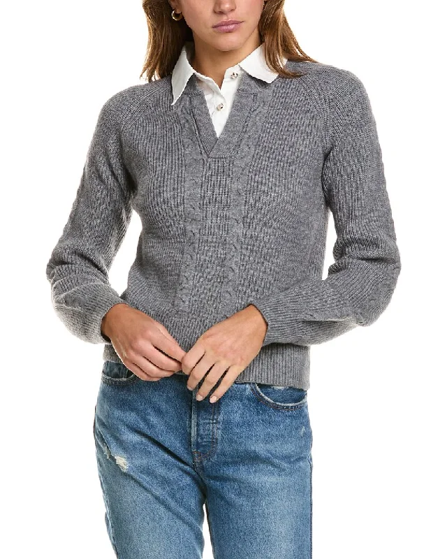 Nanette Nanette Lepore Collared Sweater Terry Terry Cloth Terry Knit