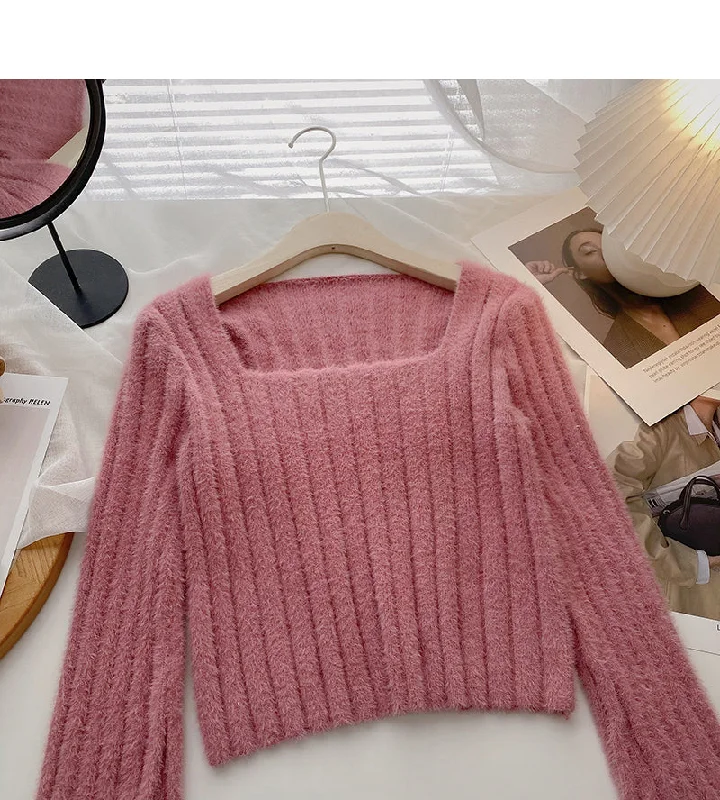 Niche design pit stripe sweater Korean version is thin 6084 Zippered Front Buttoned Front Snap Front Niche design pit stripe sweater Korean version is thin 6084 Zippered Front Buttoned Front Snap Front