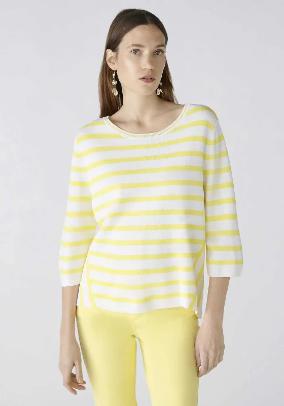 Oui Lightweight Striped Sweater, Yellow & White Chenille Fabric Brocade Fabric Lace Fabric Oui Lightweight Striped Sweater, Yellow & White Chenille Fabric Brocade Fabric Lace Fabric