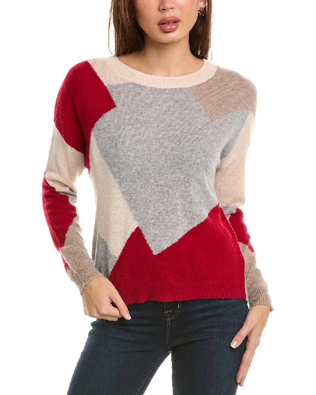 philosophy Colorblock Cashmere Sweater Herringbone Houndstooth Plaid