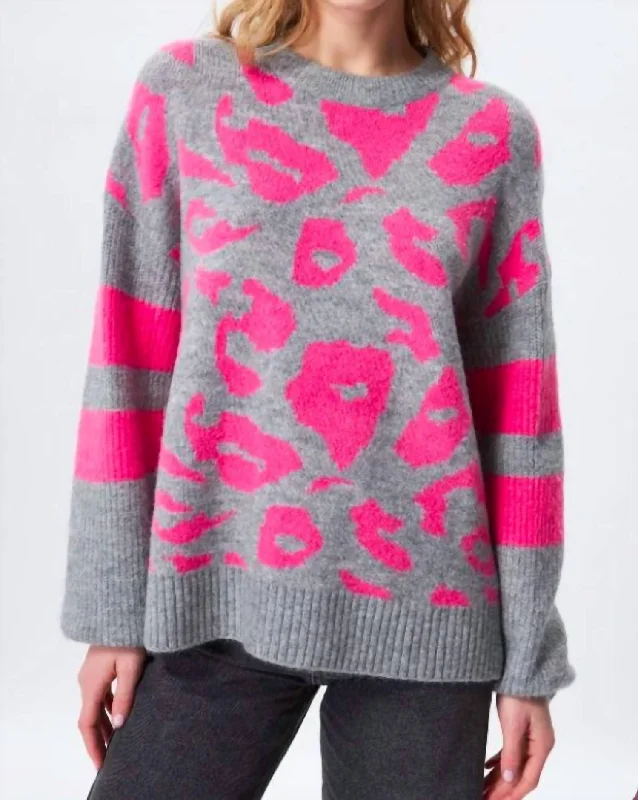 Phinn Sweater In Lava Stone Fleece Fabric Down Fabric Feather Fabric