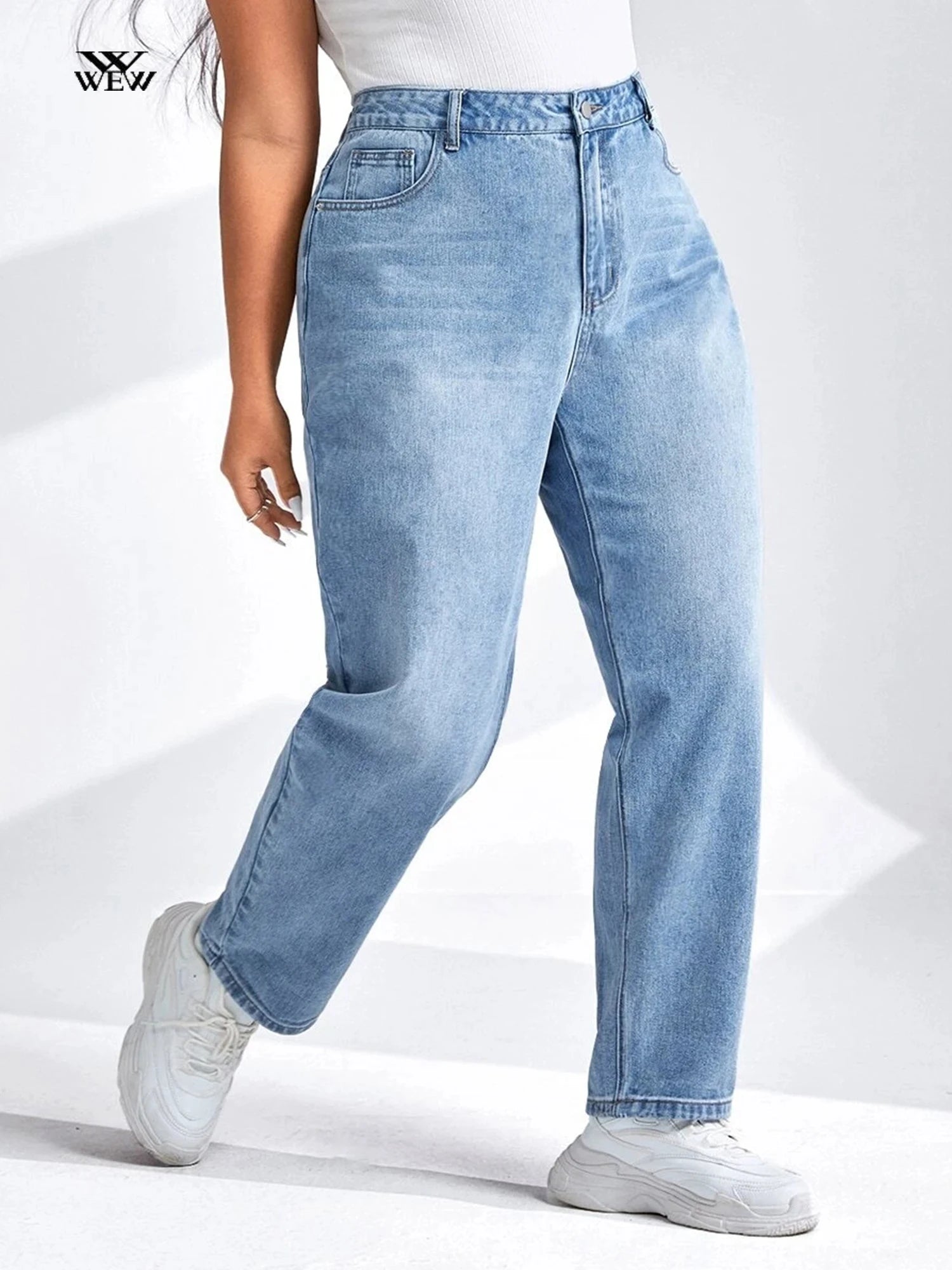 Plus Size Harem Light Blue Jeans High Waist Stretchy Full Length Slim Fitting Tapered Trendy Bootcut High-Waisted Jeans Plus Size Harem Light Blue Jeans High Waist Stretchy Full Length Slim Fitting Tapered Trendy Bootcut High-Waisted Jeans