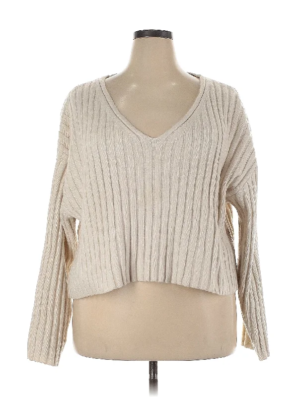 Pullover Sweater Print Jacquard Patchwork