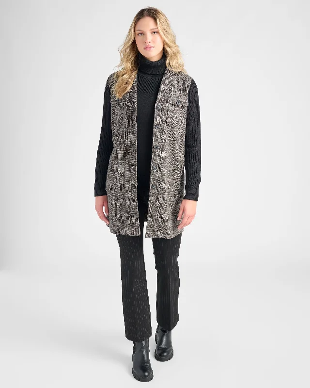 Sweater Sleeve Coatigan Zippered Buttoned Snapped