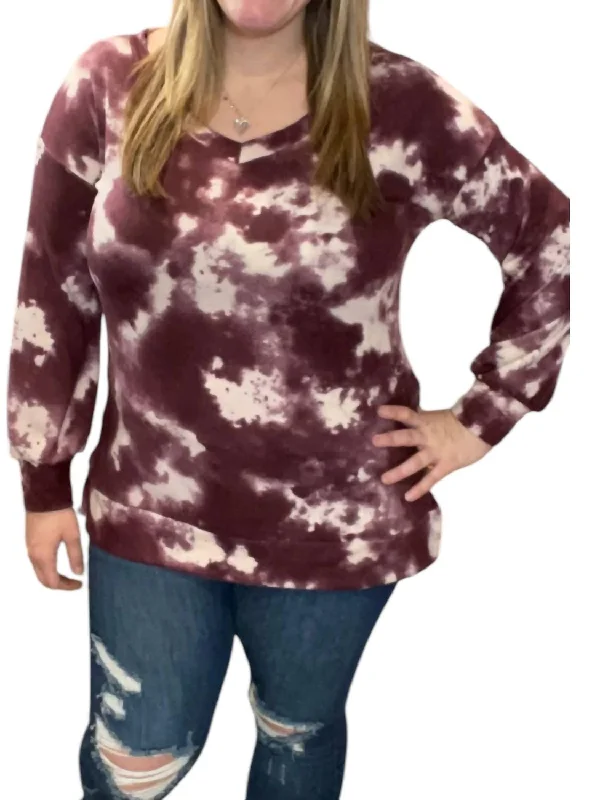 V-Neck Sweater In Purple Modern Contemporary Chic