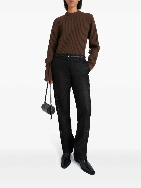 Verona Sweater In Bark Print Jacquard Patchwork