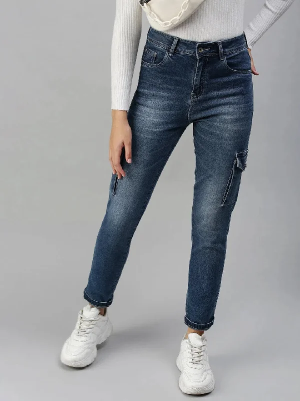 Women's Blue Solid Relaxed Fit Denim Jeans-LT-10316-Blue Comfortable Boyfriend Jeans Women's Blue Solid Relaxed Fit Denim Jeans-LT-10316-Blue Comfortable Boyfriend Jeans