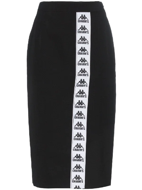 x kappa logo side split skirt wool skirt sturdy