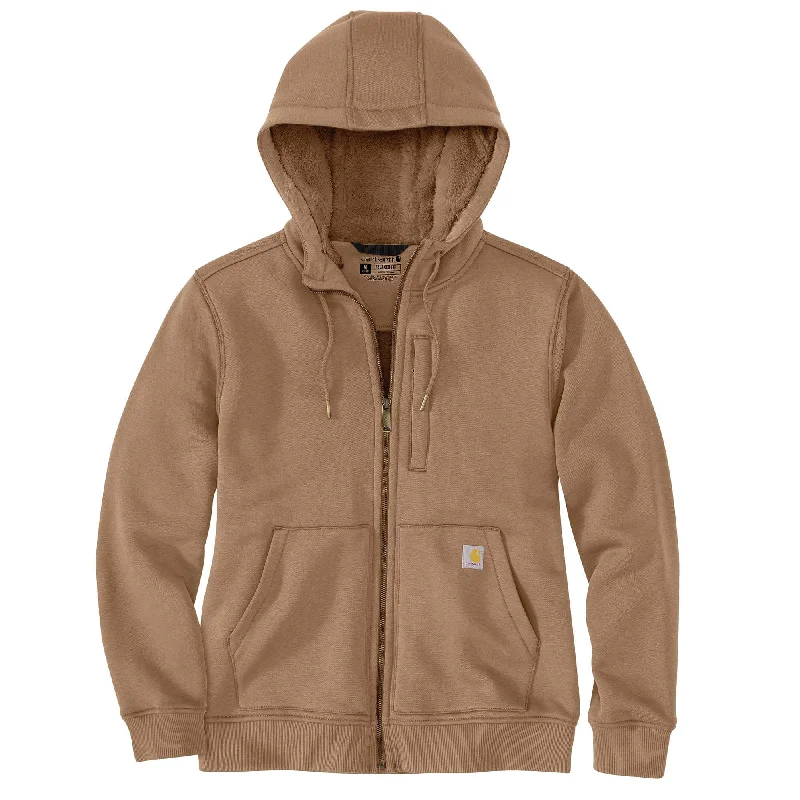 106026 - Carhartt Women's Relaxed Fit Midweight Sherpa-Lined Full-Zip Sweatshirt Hoodie with Hem Ribbing Snug Secure