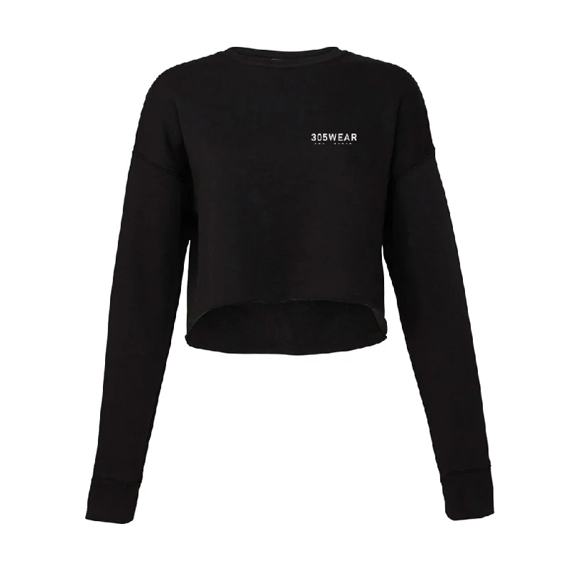 305WEAR Wordmark Pure Fleece Cropped Sweatshirt Graphic Hoodie Design Print
