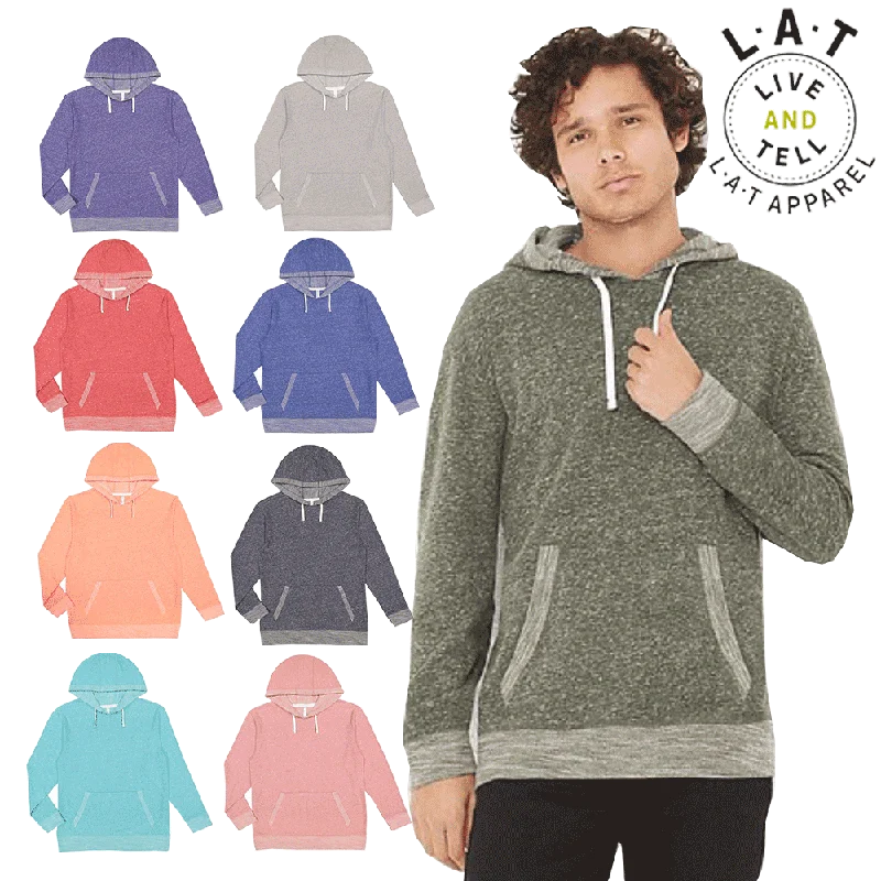 6779 Unisex Melange Hoodie LAT Hoodie with Hem Raw Edge Edgy Unfinished