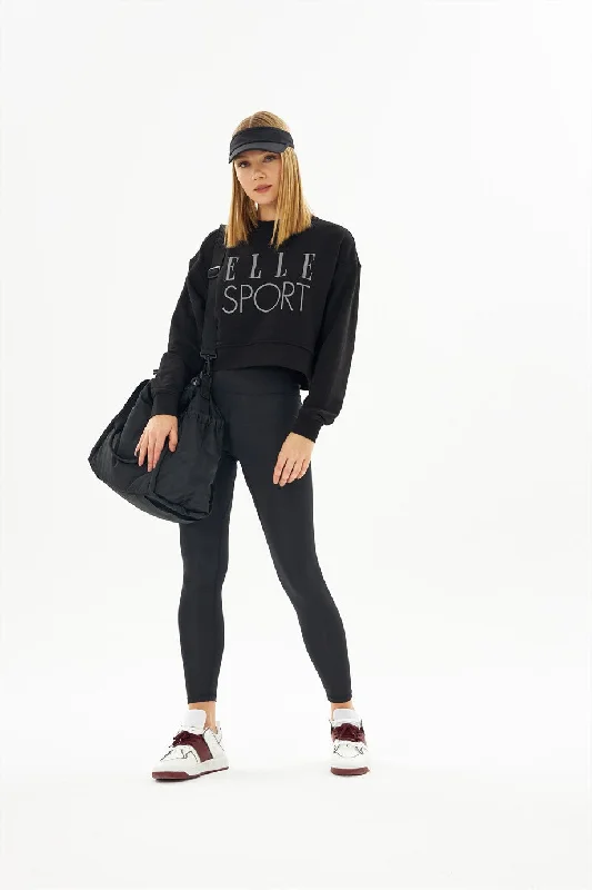 Angelino Sport Reflector Women's Crop Sweatshirt Hoodie with Longline Fit Extended Stylish Angelino Sport Reflector Women's Crop Sweatshirt Hoodie with Longline Fit Extended Stylish