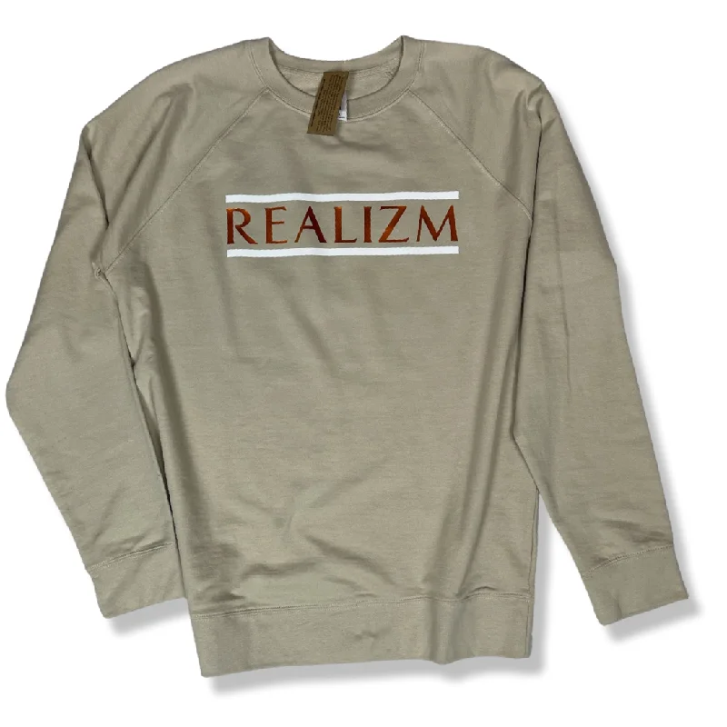 Beige OG REALIZM Crew Sweatshirt Oversized Hoodie Comfort Casual